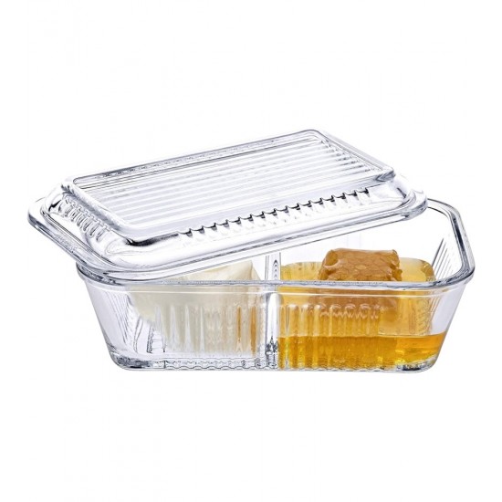 Manteigueira 17cm Por 10cm Por 5cm Frigo Com Divisória Em Vidro